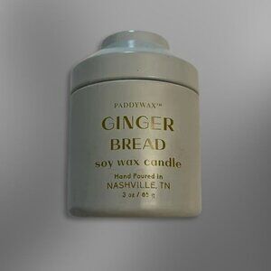 Paddywax Gingerbread Candle Ceramic Jar Hand-Poured 100% Soy Wax White/Gray 3 OZ